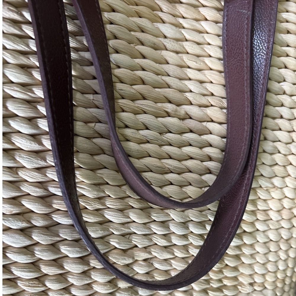 Rattan Straw American Flag Tote Bag With Chambray Blue Drawstring Liner, USA - Picture 4 of 7